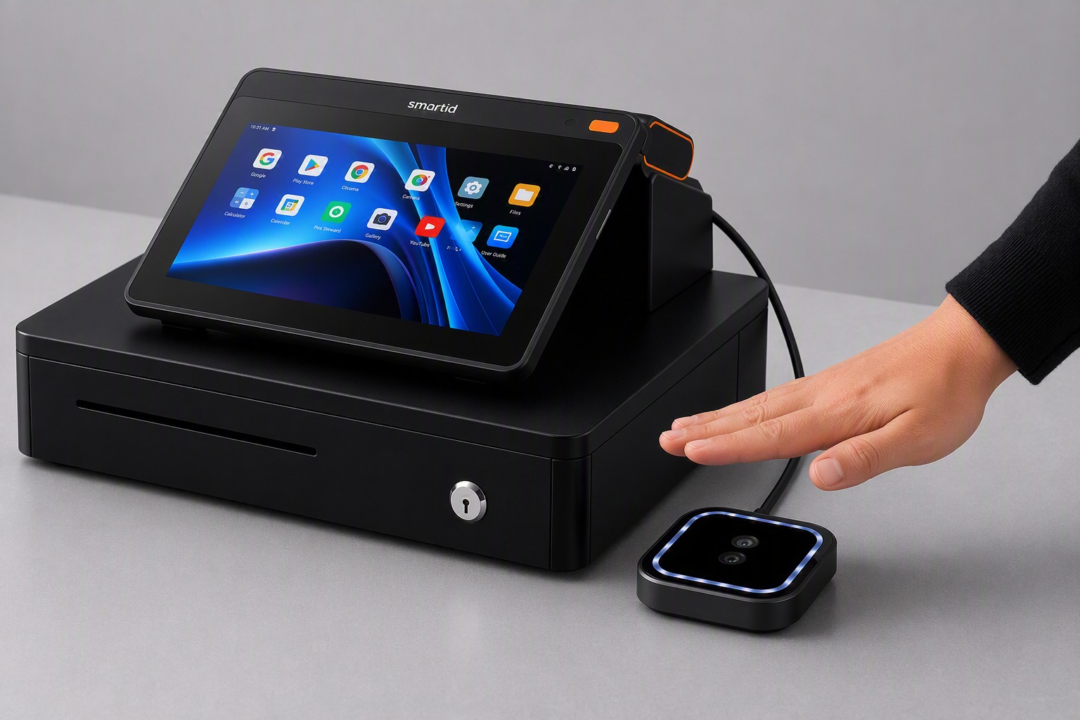 smartid CAFE compact terminal with external palm scanner